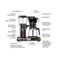 Moccamaster KB 741 10-Cup Coffee Brewer with Glass Carafe, Brushed Silver N3