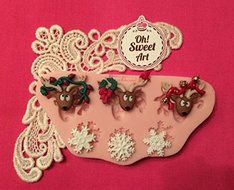 Christmas Deer ,fondant, soap cupcake topper Cake Silicone Mold By Oh! Sweet Art FDA Approved for Food, Cupcakes N2