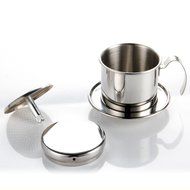 Hanperal Coffee Maker Pot，Silver Stainless Steel Vietnamese Drip Coffee Filter Maker Single Cup Strainer N5