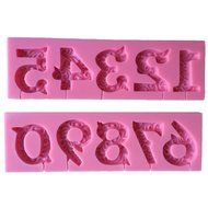 FLY 0-9 Numbers 3D Silicone Mold For Cake Decorating Tools,Pink N2
