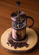 Gourmet 1 Liter Matte Copper French Press Coffee Brewer with S Shaped Design N6