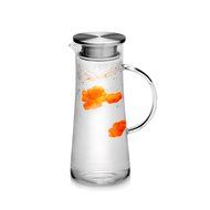Hiware Borosilicate Glass Water Carafe Pitcher with Stainless Steel Infuser Lid, 50 oz. N3