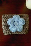 Coffee Sleeve Coffee Cozy Grey with Flower Applique
