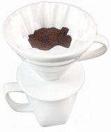 Pour Over Coffee Maker, Pourover Coffee Dripper White Ceramic Commercial Quality, No. 2 Filter Size N3