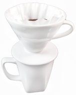 Pour Over Coffee Maker, Pourover Coffee Dripper White Ceramic Commercial Quality, No. 2 Filter Size N4