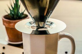 Dottie Lou Pour Over Coffe Dripper - Stainless Steel Paperless Filter - Metal Drip Coffee Brewer