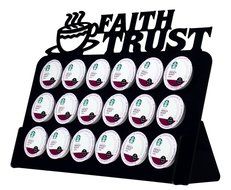 Marketing Holders Christian Religious ( FAITH TRUST ) 18-Slot Acrylic Keurig K-Cup Coffee Pod Holder (Translucent... N2