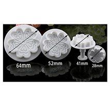 Anyana 4pcs set Love Heart Flower Plastic Plunger And Cookie Cutter Cake Mould Tool Kitchen Tool Sugar Paste Baking... N2