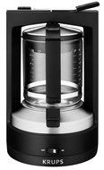 KRUPS KM4689 Moka Brewer Coffee Maker Machine with Permanent Filter and Glass Carafe, 10-Cup, Black N4