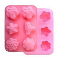 GUO -Different Flowers Baking Mold Liquid Silica gel baking tools Oven used 5 pieces