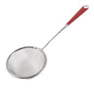 Water & Wood Kitchen Red Handle Stainless Steel Wire Mesh Strainer Ladle Filter 3.1" Dia