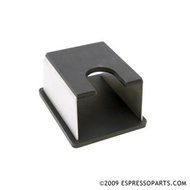Espresso Parts Barista Basics Stainless Steel Tamp Stand with Rubber Base, Black/Stainless Steel