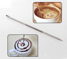 niceeshop(TM) Stainless Steel Coffee Latte Art Pen Tool for Coffee Espresso Machine, Silver N2
