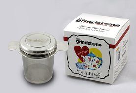 the Grindstone, Tea strainer & Infuser for brewing loose leaf teas, Stainless Steel with lid, Gift for mom, birthdays... N3