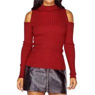 Women's Blouse,Laimeng Round neck Cotton blend Long Sleeve Knitted Pullover Sweater Slim Jumper Blouse (M, Black) N4
