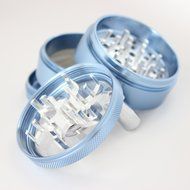 Sharp Stone Official Authentic 4 Piece Hand Crank Grinder Clear Top 2.5 Inches Blue + Free Performance Technology... N5