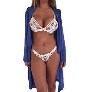 Underwear, PHOTNO Summer Beach Fashion Women Lace Super Crochet openwork Bra Set N3