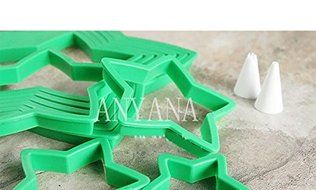 Anyana 10 Pcs set 3D Star Decoration Cutter Cookie Biscuit Set for Gift Christmas Tree N9