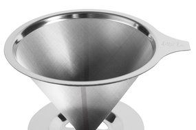 Dottie Lou Pour Over Coffe Dripper - Stainless Steel Paperless Filter - Metal Drip Coffee Brewer N3