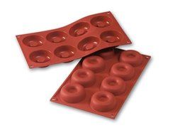 Silicone Bakeware: Savarin 1.7 Oz, 2.56" Diameter, .83" High, 8 Cavities