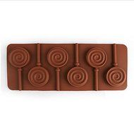 Y&XL&H 1pc 6 Holes Round Chocolate Lollipop Mold Lolly Pop Silicone mould Ice Cube Cookie Cupcake Molds(Random... N3