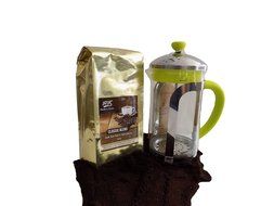 Heather's Korner Classic Coffee and Coffee Press (Geometric Pattern) N5