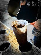 Tea / Coffee filter stainless steel/muslin : feeling gentle and classic of traditioal Thai tea and coffee making N5