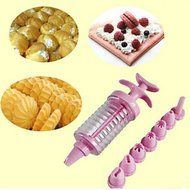 Sher 8 In 1 Cookies Decorating Tools Cream Crowded Flower Implement Puff Cookies Mold Baking Suit Random Color N4