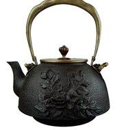 Sotya Japanese Cast Iron Tea Pot Kettle 1.5L,Flower Pattern N2