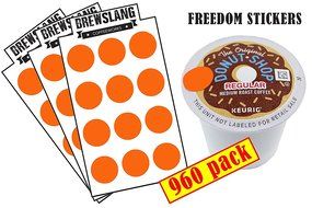 K-cup 2.0 Freedom Stickers for Keurig 2.0 Single Brewers - 120 Pack by eMarket Basics (120) N13
