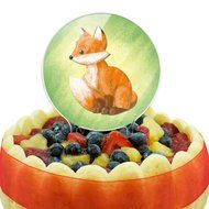 Pastel Cute Fox Cake Top Topper