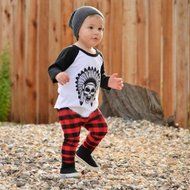 Clothes Set ,BeautyVan 1Set Infant Toddler Baby Boys Printed T-shirt Tops+Pants Outfits Clothes (12M, White) N6