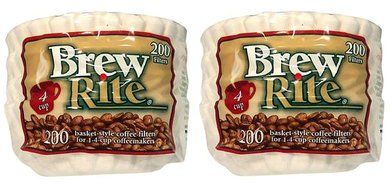 Brew Rite 4 Cup Coffee Basket Disposable Filters - 400 Ct
