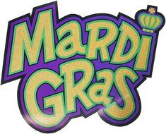 Glittered Mardi Gras Sign Party Accessory (1 count)