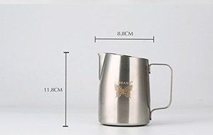 SMKF Stainless Steel Frothing Pitcher for Espresso Machines, Milk Frothers With Non-slip rubber mat at the bottom..