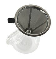 Large Pour Over Coffee Carafe with Stainless Steel Reusable Filter by "Pour D' Cafe" N4