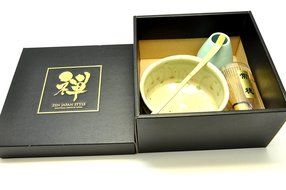 Japanese Mino Yaki ware Matcha Bowl And Tea Ceremony Set Green Tea 12.3 / 12.3 / 7.2cm (4.8 / 4.8 / 2.8inch)[7437] N5