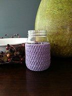Crochet Drink Holder Mason Jar Cozy Lavender 17 colors available N3