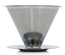 Stainless Steel Pour Over Coffee Dripper/Filter With FREE Stainless Steel Scoop & Bag Clip N3