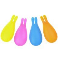 COSMOS Pack of 4 Assorted Colors Rabbit Shape Silicone Tea Bag Holder Clip for Cup Mug N5