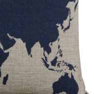 Beautyvan plain colour Burlap Linen Dark Blue World Map Decorative Cushion Cover N2