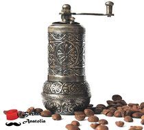 Bazaaranatolia Turkish Grinder, Spice Grinder, Salt Grinder, Pepper Mill 4.2'' (Dark Silver) N3