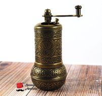 Bazaaranatolia Turkish Grinder, Spice Grinder, Salt Grinder, Pepper Mill 4.2'' (Dark Silver) N4