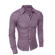 Men's Blouse,Laimeng Cotton Blend Autumn And Winter Long-sleeved Plaid Self-Cultivation Shirt Top Blouse (XL,...