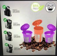 mzos- Reusable K Carafe & K Cup Coffee filter for Keurig 2.0. K200, K300, K400, K500 Series. 2 pcs N2