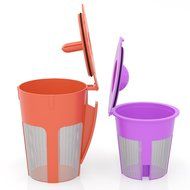 mzos- Reusable K Carafe & K Cup Coffee filter for Keurig 2.0. K200, K300, K400, K500 Series. 2 pcs N4