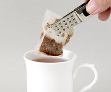Tea Bag Tongs / Squeezer Polished Stainless Steel with Silicone Handle Insert N2