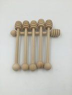 100- PACK 6" Wooden Honey Dippers , Portable Mini Jam Honey Dipper Stirring Rod Wooden Muddler Honey Stick N2