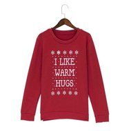 Xmas Pullover Shirt,Morecome Womens Christmas Printing Off Shoulder Sweatshirt (S, Red) N11