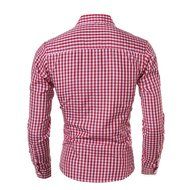 Men's Blouse,Laimeng Cotton Blend Autumn And Winter Long-sleeved Plaid Self-Cultivation Shirt Top Blouse (XL,... N5